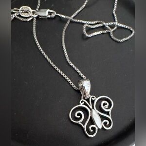 Made in Italy Silver .925 Butterfly Pendant Necklace